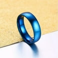 thumbnail image 1 of 6mm Stainless Steel Band Rings Men/Women's Blue/Gold/Black/Silver/Rose Gold Ring, 1 of 9