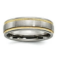 thumbnail image 1 of 6mm Stainless Steel Brushed and Polished Yellow Ip Plated Band Ring Size 13 Ring for Women and Men, 1 of 2