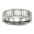 thumbnail image 1 of 6mm Stainless Steel Polished Textured Ring Size 12.5 Ring for Women, 1 of 2
