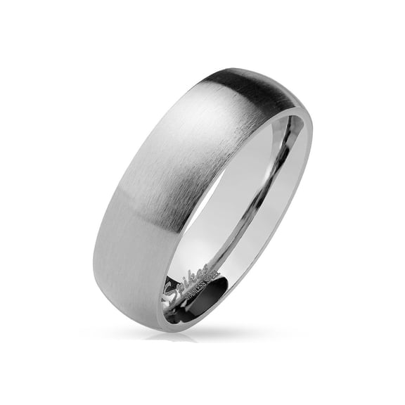 6mm Stainless Steel Traditional Wedding Band Matte Finish