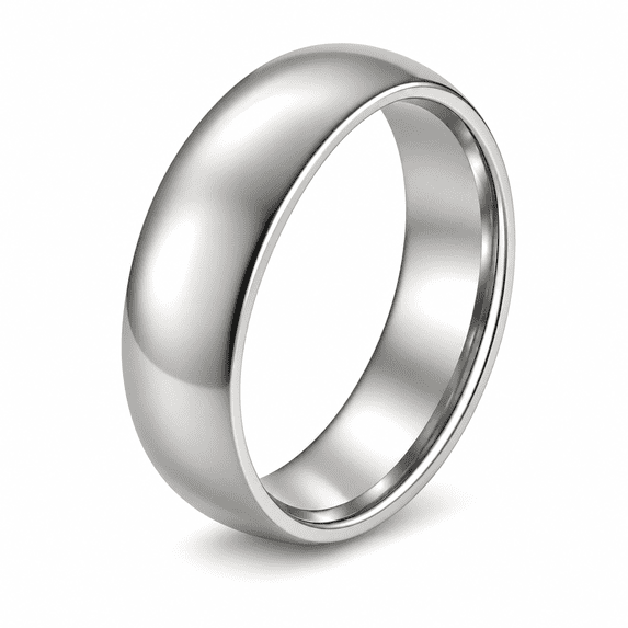 Silver Tone 6mm Stainless Steel Wedding Band Ring for Women or Men by Ginger Lyne Size 6