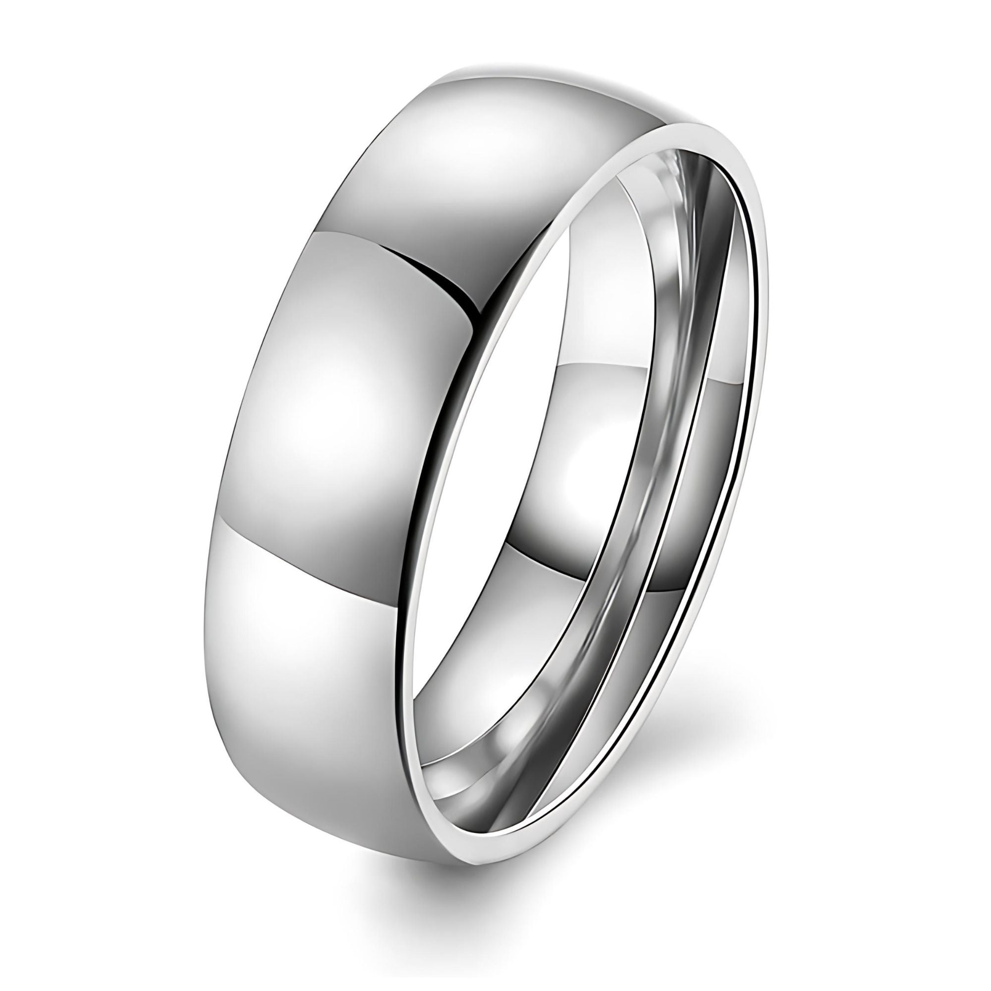 6mm Stainless Steel Wedding Band Ring Women Men Ginger Lyne Collection 6mm Stainless Steel Wedding Band Ring Women Men Ginger Lyne Collection