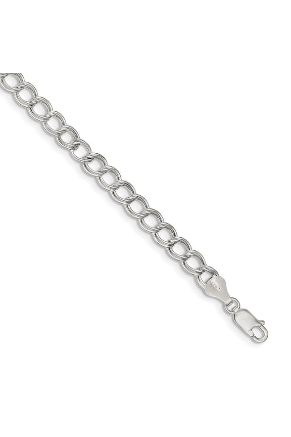 6mm Sterling Silver Charm Bracelet - 6.0 Grams - 6 Inch