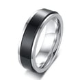 thumbnail image 1 of 6mm Stylish Double Layers Spinner Rings for Women Stainless Steel Rotatable Band, 1 of 6