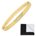 thumbnail image 1 of 6mm Textured 14k Yellow Gold Plated Round Stackable Bangle Bracelet, 8 inches + Gift Box, 1 of 6