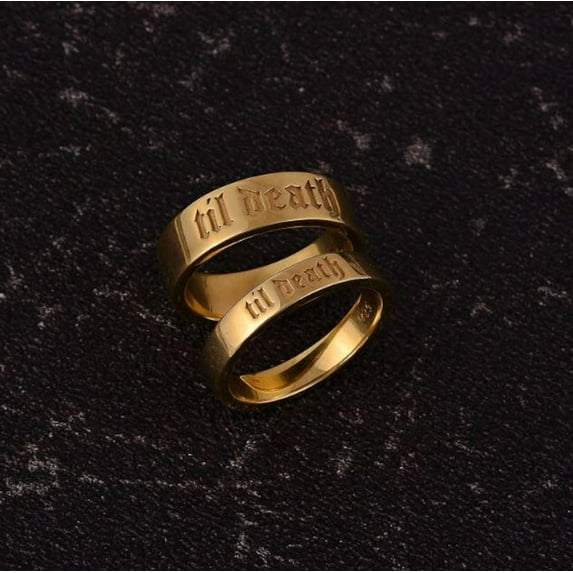 6mm Til Death Band Ring, Engraved Personalized Ring, Wedding Band Ring, Promise Ring For Her, Stacking Band Ring, Gift For Her and Him