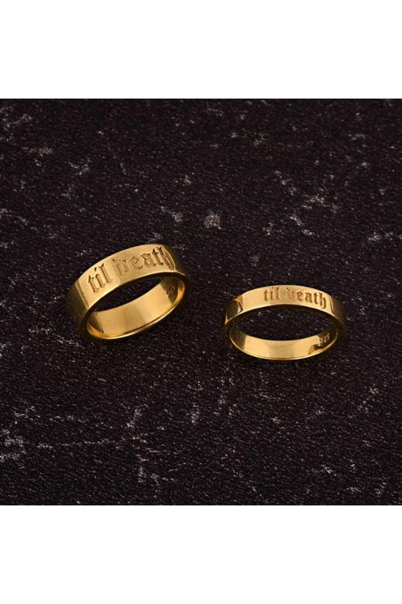 6mm Til Death Band Ring, Engraved Personalized Ring, Wedding Band Ring,
