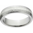 thumbnail image 1 of 6mm Titanium Band with Silver Inlay Hammer Band Finish And Deluxe Comfort Fit Design, 1 of 1