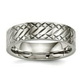 thumbnail image 1 of 6mm Titanium Polished Textured Ring Size 12.5 Ring for Women, 1 of 2