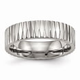 thumbnail image 1 of 6mm Titanium Polished Textured Ring - Size 9, 1 of 2