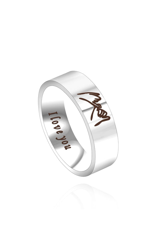 6mm Titanium Steel Black Ring I Love You Promise Rings for Women Mother, His and Hers Couples Wedding Bands Set (Women, size 10)