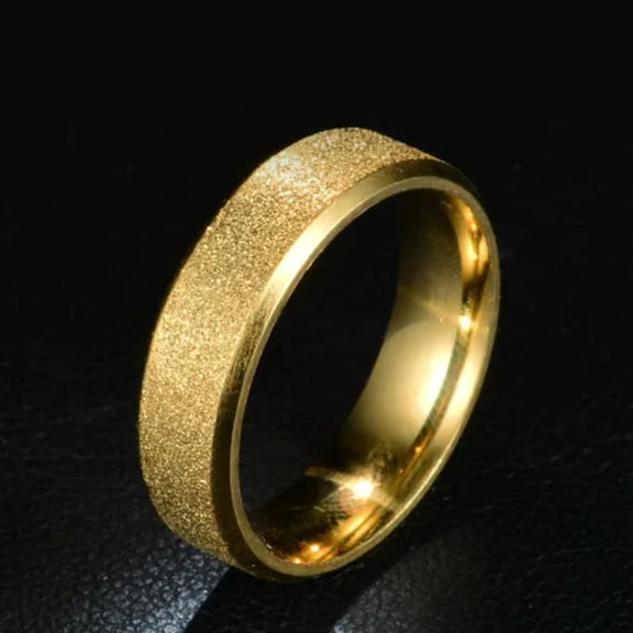 6mm Titanium Steel Frosted Engagement Band Women Mens Wedding Party Ring Sz 5-12