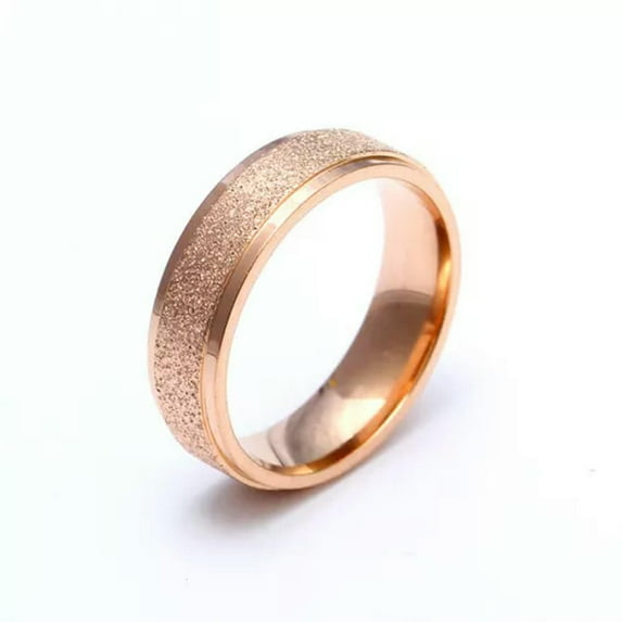 6mm Titanium Steel Sand Matte Bands Men Black/Rose Gold/Silver/Gold Ring Sz 6-13