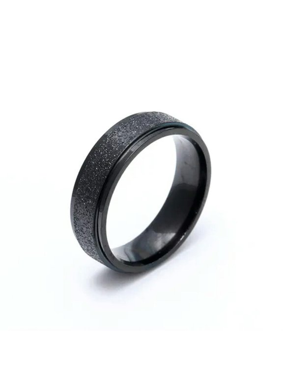 6mm Titanium Steel Sand Matte Bands Men Black/Rose Gold/Silver/Gold Ring Sz 6-13