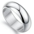 thumbnail image 1 of 6mm Titanium Steel Wedding CZ Band Men Women's Couple Gold/Silver Ring Size 5-13, 1 of 5
