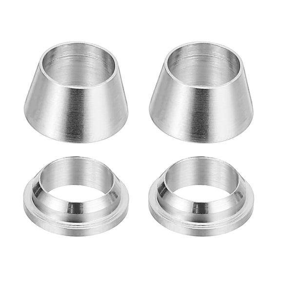6mm Tube OD 316 Stainless Steel Compression Tube Fitting Sleeve, 2 Pack Double Ferrule Ring Tubing, Silver