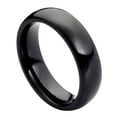 thumbnail image 1 of 6mm Tungsten Carbide Black Enamel Domed Wedding Band Ring For Men Or Ladies, 1 of 3