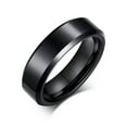 thumbnail image 1 of 6mm Tungsten Carbide Black/Silver Wedding Band Mens High Polished Ring Size 7-12, 1 of 6