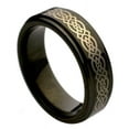 thumbnail image 1 of 6mm Tungsten Carbide Black with Stepped Edge and Celtic Center Design Wedding Band Ring For Men Or Ladies, 1 of 3