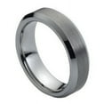 thumbnail image 1 of 6mm Tungsten Carbide Brushed Center Beveled Edge Wedding Band Ring For Men or Ladies, 1 of 6