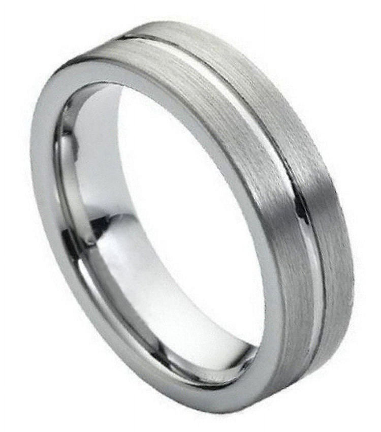 6mm Tungsten Carbide Pipe Cut Wedding Band Ring - Brushed Finish - Men's Or Ladies