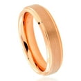 thumbnail image 1 of 6mm Tungsten Carbide Rose Gold Plated Stepped Edge Brushed Center Wedding Band Ring For Men Or Ladies, 1 of 3