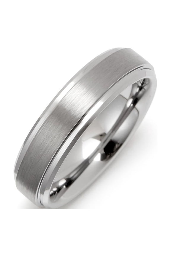 6mm Tungsten Ring with Raised Center, Ring Sizes 9 to 13