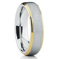 thumbnail image 1 of 6mm Tungsten Wedding Ring,Silver Wedding Ring,Tungsten Carbide Ring,Yellow Gold Wedding Ring,Brush, 1 of 4