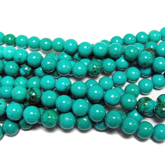 6mm Turquoise Howlite Round Beads Genuine Gemstone Natural Jewelry Making