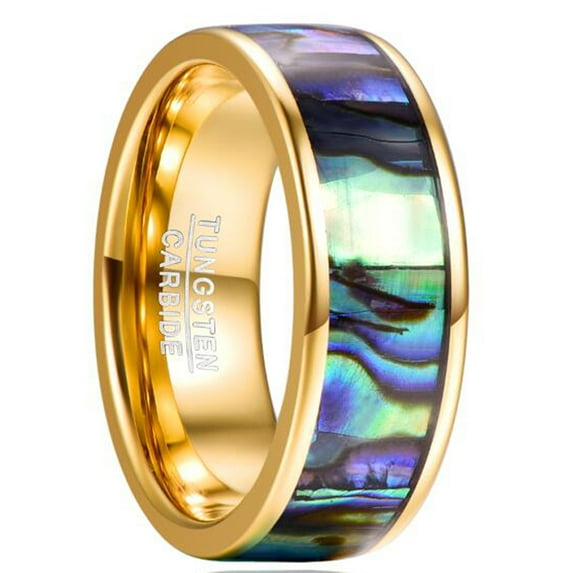 6mm Unisex Gold and Silver Two-Tone Tungsten Wedding Band Step Edges Dome Style