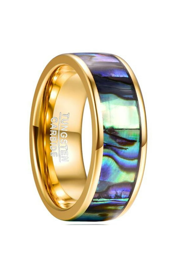 6mm Unisex Gold and Silver Two-Tone Tungsten Wedding Band Step Edges Dome Style