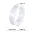 thumbnail image 1 of 6mm White/Black Ceramic Band Men's Women's Wedding Engagement Ring Size 7 8 9 10, 1 of 8