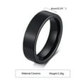 thumbnail image 1 of 6mm White/Black Ceramic Band Men's Women's Wedding Engagement Ring Size 7 8 9 10, 1 of 7