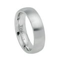 thumbnail image 1 of 6mm White Titanium Classic Domed Brushed Finish Wedding Band Ring For Men Or Ladies, 1 of 4