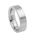 thumbnail image 1 of 6mm White Titanium Flat Pipe Cut Brushed Finish Wedding Band Ring For Men Or Ladies, 1 of 4