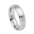 thumbnail image 1 of 6mm White Titanium Step Edge Domed Brushed Center Wedding Band Ring For Men Or Ladies, 1 of 4