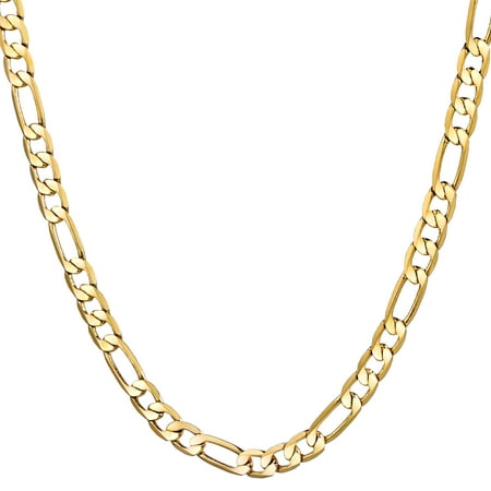 6mm Wide Mens Boys Yellow Gold Filled Figaro Link Necklace Chain