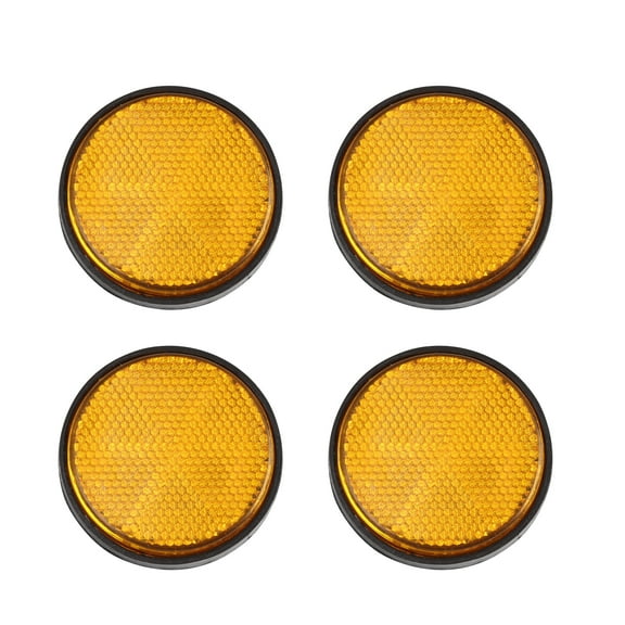 6mm Yellow Plastic Screw Mount Reflective Warning Motorcycle Reflector 4pcs