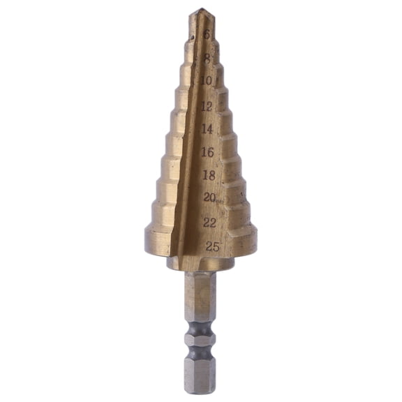 6mm to 25mm Steps HSS Holes Cutter Step Cone Drill Bit Hex Shank 1/4" New