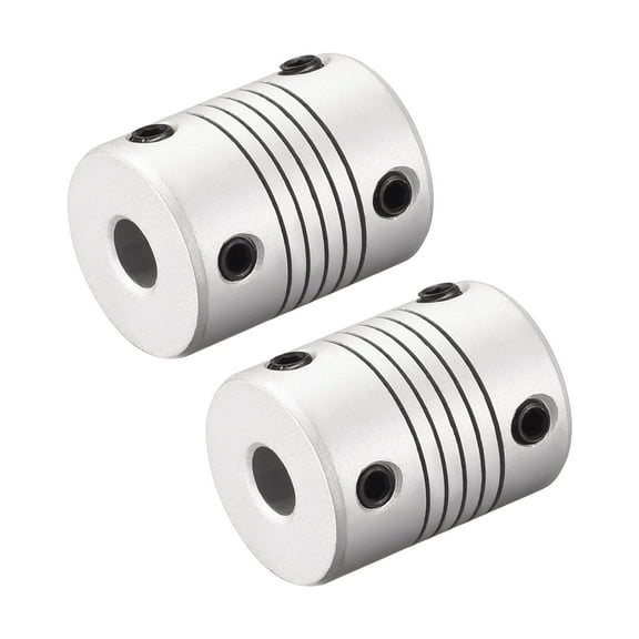 6mm to 6mm Aluminum Alloy Shaft Coupling Flexible Coupler Motor Connector Joint L25xD19 2pcs
