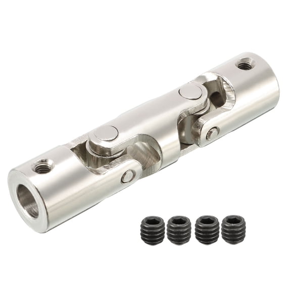 6mm to 6mm Inner Dia 2 Section Universal Steering Shaft U Joint Coupler L52XD12