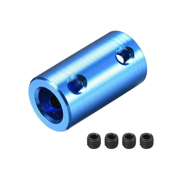 6mm to 8mm Bore Rigid Coupling 25mm Length 14mm Diameter Aluminum Alloy Shaft Couplers Connector Blue 4pcs