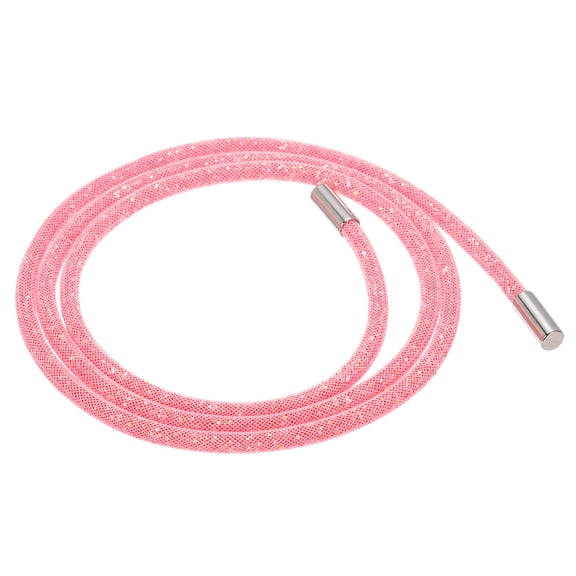 6mm x 120cm Rhinestone Tube Rope Bling Crystal String for DIY Sweaters White Mesh Orange Red Sequins