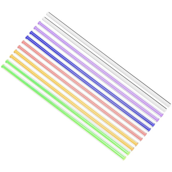 6mm x 250mm Solid Acrylic Round Rod Straight Line PMMA Bar Multicolor 12Pcs