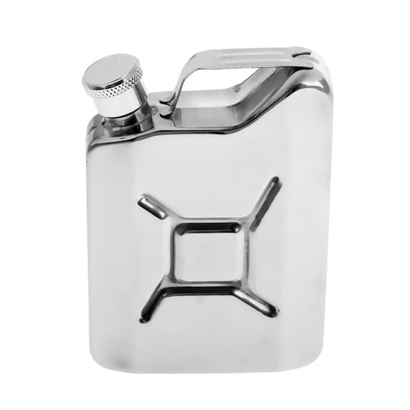 6oz (177ml) Stainless Steel Small Camping Flask, Portable Pocket Hip Flask for Outdoor & Travel (Silver, Linen Blend, 1pc)