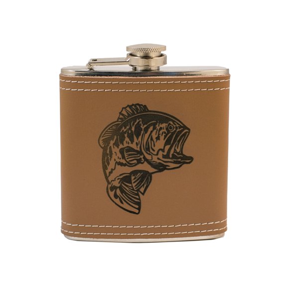 6oz Bass Leather Flask L1 KLB