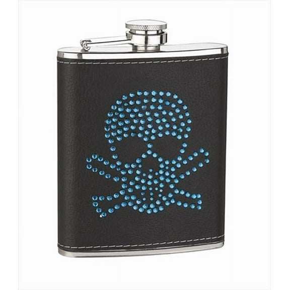 6oz Blue Skull Head Flask