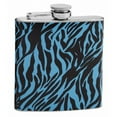thumbnail image 1 of 6oz Blue and Black Zebra Pattern Hip Flask, 1 of 3