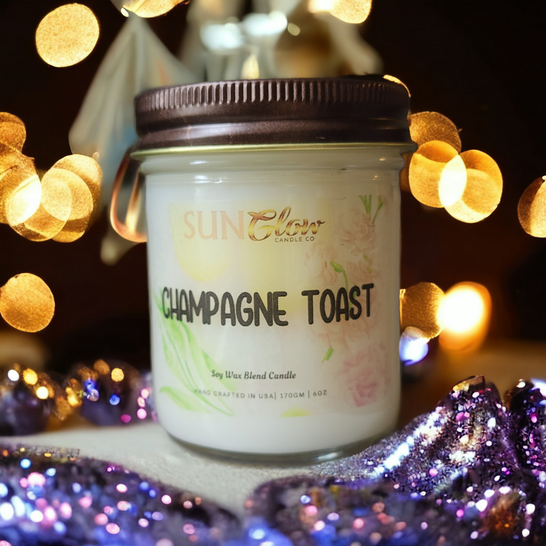 6oz Champagne Toast Scented Soy Wax Blend Candle 