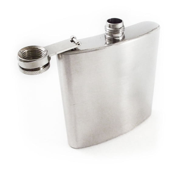 6oz Chrome Stainless Steel Portable Hip Flask With Funnel